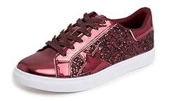 Burgundy Glitter Star Laceup 1405