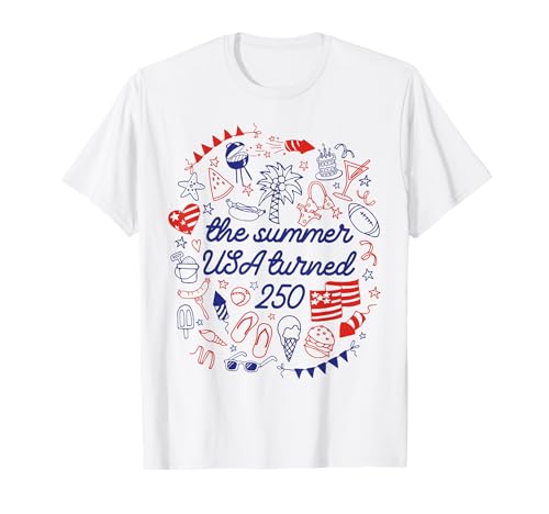 America 250 Summer Patriotic USA 250 Jahre Strand T-Shirt