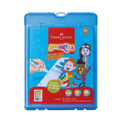 Estojo Prancheta Smartes Eureka Faber-Castell com papel e canetinhas