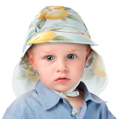 KLL Cute Apricot Fruit Silver Toddlers Beach Hat Baby Boys' Water Hats Baby Girls UV Protection Neck Flap Traveling Camping Hat2