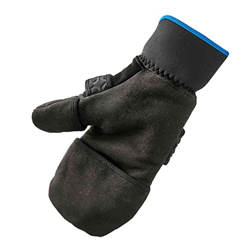 Fingerless Winter Work Glove With Flip Top Mitten, Thermal Fleece Lined, Ergodyne Proflex 816, Black #TOP2