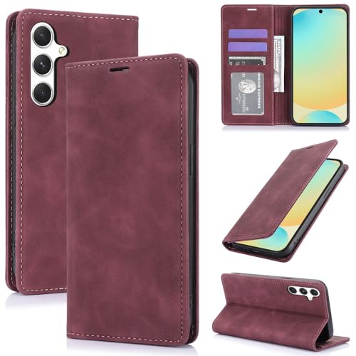 Étui compatible Samsung Galaxy S8 bordeaux housse clapet protection