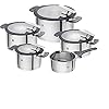 Zwilling simplify 9 piece premium stainless steel kitchen cookware set grey pots set induction compatible stainless steel kitchen pots set oven and dishwasher safe  urban country home decor