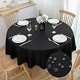SPRICA Jacquard Round Tablecloth Water Resistance Machine Washable Solid Color Table Cover, Suit for