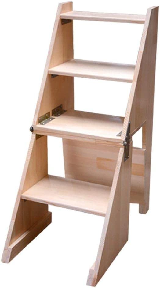 Chaise escalier bois OKUOKA : le tabouret échelle déco pour atteindre les étagères hautes