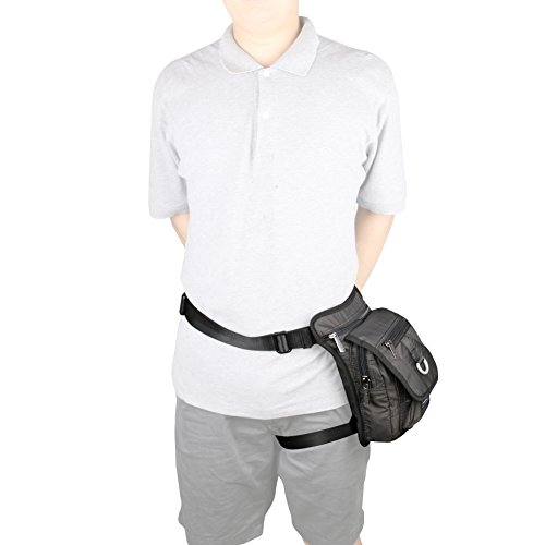 Vanlison Waterproof Airsoft Tactical Drop Leg Pouch Bag Panel Motorcycle Bag Black #TOP3