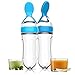 Biberon con il cucchiaio, cucchiaio in silicone Squeeze Rice Cereal Feed Bottle Baby food dispenser (20.5 cm blu) 1PC