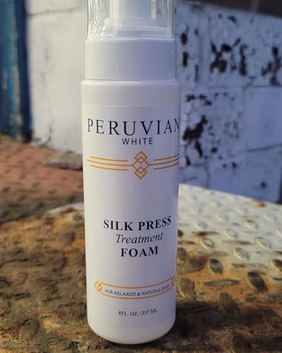 Image of Silk Press Treatment Foam - Smoothing Treatment for Natural & Relaxed Hair, Strengthens, Adds Shine & Frizz Control for Silk Press Styles, 8 fl oz (237 mL)