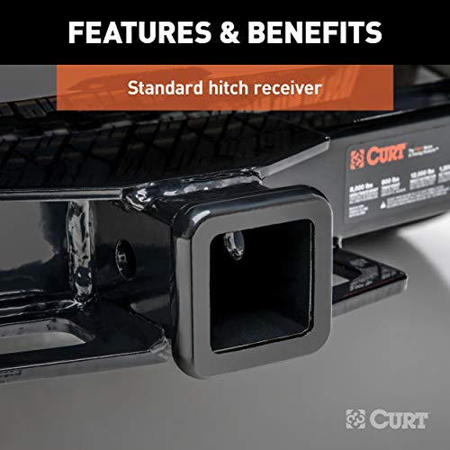 CURT 13423 Class 3 Trailer Hitch 2\" Receiver fits 2019-2025 RDX | Maximum Rust, Chip & UV Resistance | Reliable Connection | Ideal for Adding Storage Space in Vehicle | Black Powder Coated Finish