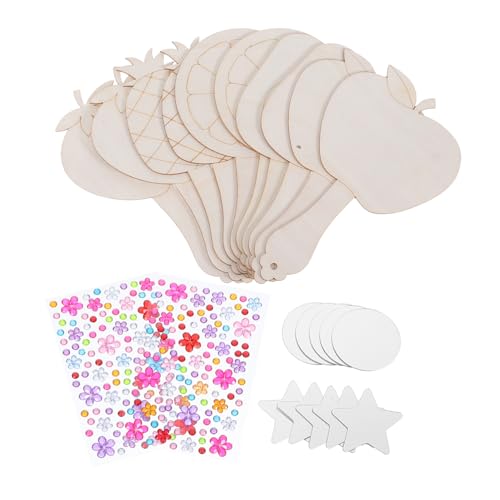 PRETYZOOM Wooden Hand Mirror Kids Diy Paint Craft Unfinished Mirror for Party and Home Decor