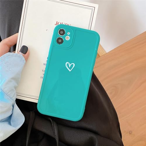 Coque silicone souple iPhone 14 Pro Max avec motif coeur et protection camera