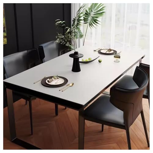 Nappe simili cuir 60x140 cm blanche imperméable pour protection de table - 2