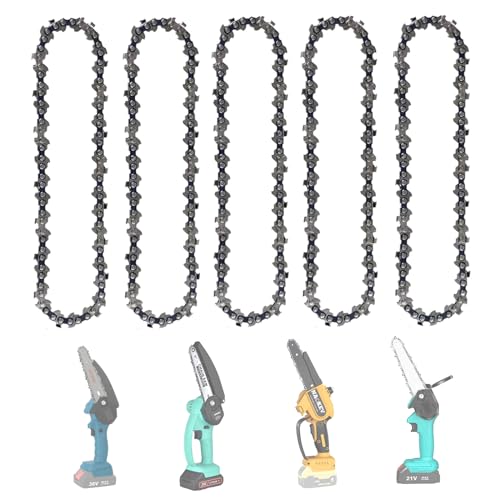 WIRSHO 5 PCS 6 Inch mini Chainsaw Chain for 6 Inch (15 cm) Guide Bar, 6" - 37DL
