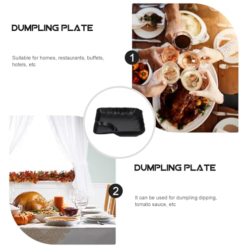 Plato para sushi y dumplings de melamina negro miniatura 7