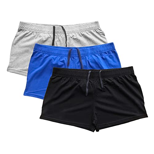 Short de sport homme 3 pouces musculation entraînement coton gym