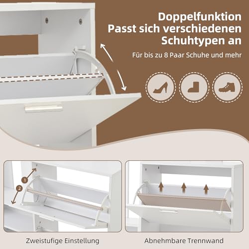 Mueble de pasillo con 2 zapateros y perchero para optimizar espacios estrechos 7