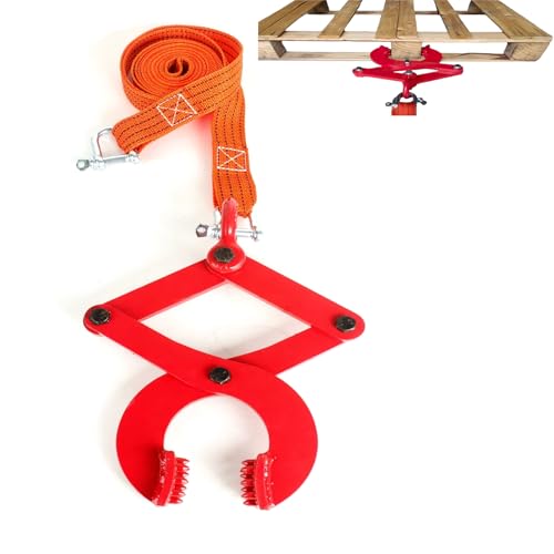 Pallet Puller Clamp 1T/2204LBS Heavy Duty Single Scissor Hook Puller for Forklift Chain & Truck 5 Inch Jaw Opening Pallet Jack Puller Grabber for Pulling Pallets Wood Stump & Tree