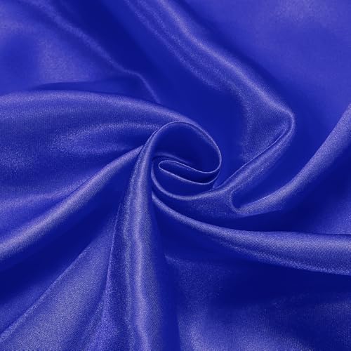 Tissu en satin soyeux bleu pour travaux manuels couture et robe
