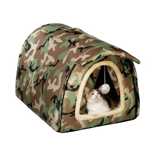 小型犬用ベッド | ペット用品 シェルター 防水 | 冬用キャットハウス,子犬向け 子猫向け 動物向け 家庭用 室内用 屋外用 旅行用 冬用