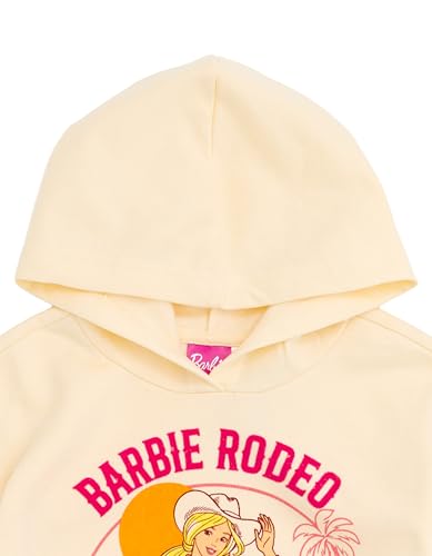 Barbie Rodeo Big Girls Fleece Pullover Hoodie and Flare Leggings Outfit Set Logo Cream/Pink 10-12 - image 6