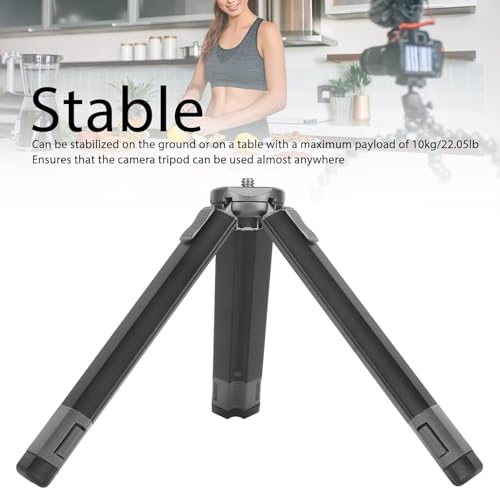 Image of SHOPEE Extendable Mini Metal Compact Desktop Tripod Stand Handle Grip with 1 /4 inch Screw - Universal Small Tabletop Tripod for DSLR Camera, Gimbal, Action Cam, Camcorder, Microphone, LED Light, etc