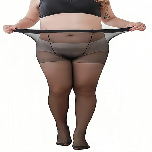 Zenova Plus Size Sheer Pantyhose for Women - High Elastic Snag-Resistant Tights & Stockings, Everyday Wear Solid Color Hose