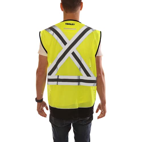 Tingley V73422C Colete de alta visibilidade classe 2 nas costas, 4X/5X, amarelo-verde fluorescente