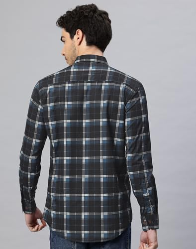 Image of Majestic Man Men's Pure Cotton Cargo Checks Shirt with Dual Flap Pockets - Slim Fit | Full Sleeve | Casual Wear | Trendy & Comfortable