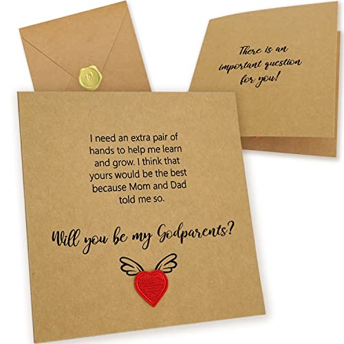 HAMUIERS Will You Be My Godparents Proposal Card, Godparents Proposal Gift, Godparents Gifts from Godchild,Godparents Request Asking Card for Baptism