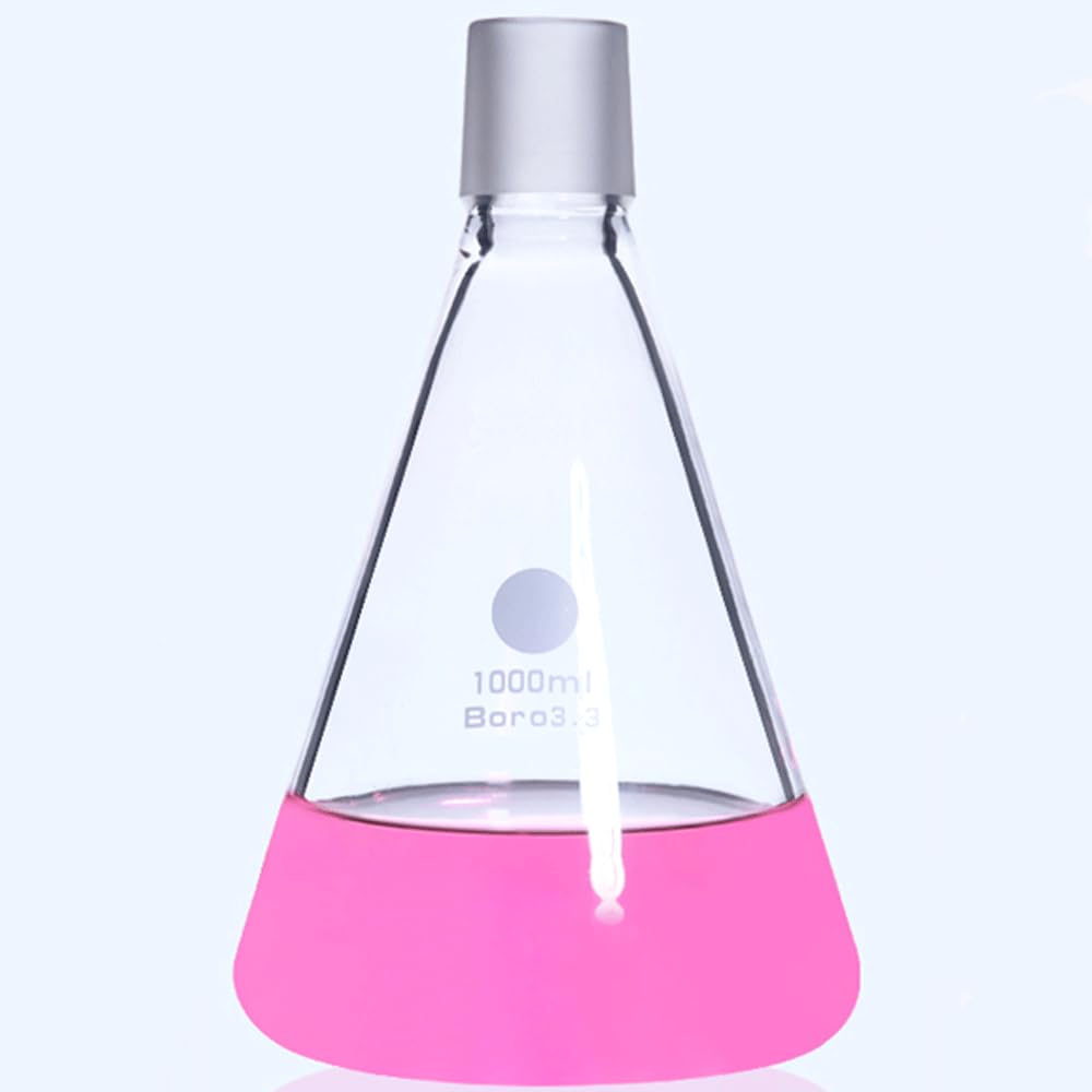 Matraz Erlenmeyer Graduado de Borosilicato, Matraz cónico de boca esmerilada de vidrio de 250 ml a 2000 ml for kit de filtración con núcleo de arena, experimento de laboratorio(1000ml 40-38)