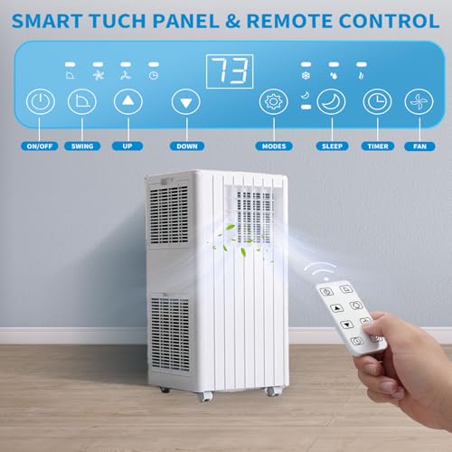 Image of Portable Air Conditioners, 8000 BTU Portable AC, Cools up to 350 Sq. Ft 3-in-1 Mobile AC for Room with Dehumidifier Fan Sleep Mode, 24H Timer, Remote Control, and Window Installation Kit Included