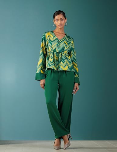 Image of RIVER by Narendra Kumar Premium Designer Women's Solid Casual Pants