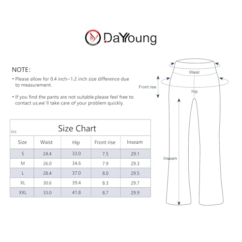 Dayoung Women'S Yoga Dress Pants With Pockets Tummy Control Work High Waisted Bootcut Stretchy Slacks Y87A-Black-L thumb #5