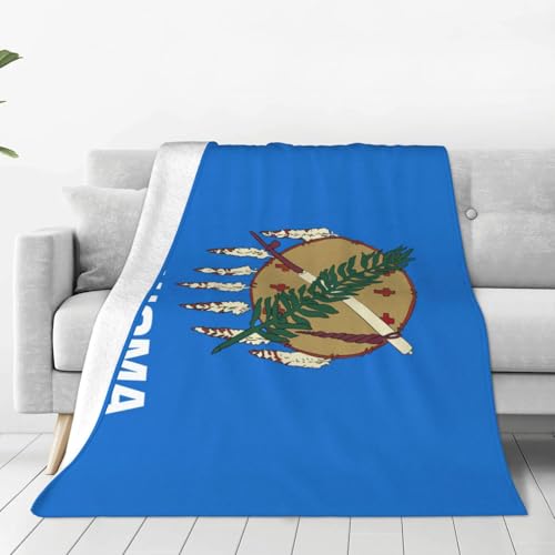 Couverture polaire douce drapeau Oklahoma pour vos soirées cocooning au salon