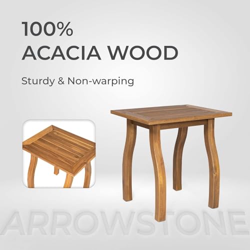 Arrowstone 1508-NT Accent Table, 100% Acacia Wood Farmhouse Side Table, Narrow Nightstand, Wooden Coffee Tables, Small Side Tables For Entryway, Living Room thumb #3
