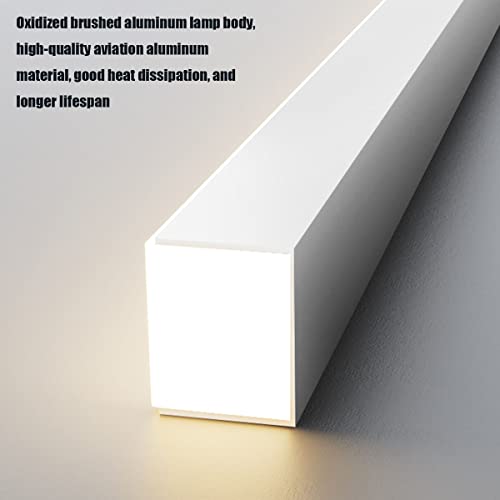 Lampada a sospensione da tavolo da pranzo dal design minimalista a LED con telecomando Lampada a sospensione dal design moderno lineare Lampadario da ufficio regolabile in altezza (Bianco, A L90cm)