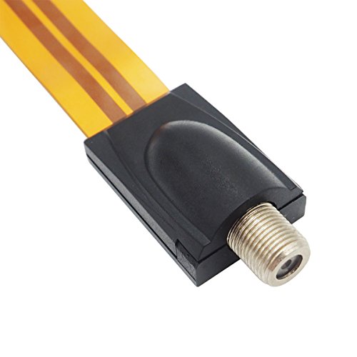 Yxq Ghost Wire Flat Rg6 Coax Jumper Cable Connector F Type Female To Female Extreme Slim For Windows And Door 1Feet Length, 2-Piece #TOP3