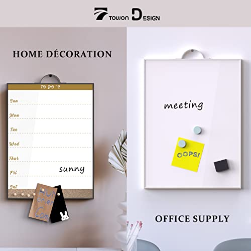 Gold Trim Whiteboard For Wall, Combination Monthly Calendar With Thumb Tack And Magnetic Whiteboard, Pin Board And Dry Erase Board With Frame, Weekly White Board Buddy Dry Erase, 2 Pack, 16'' X 12'' #TOP1