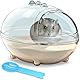 LazySusan Hamster Bad,Hamster Badewanne Box,staubdichte Badewanne,Sand Badebehälter,transparentes Bett,Kleintierspielzeug,Käfig Badewanne WC Zubehör (S 13.6 * 9.6 * 9 cm)