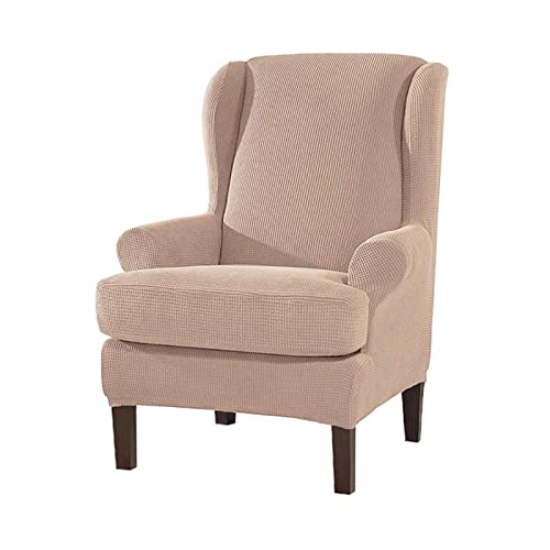 Konsilsa Stretch Funda De Sillón,Protección de Muebles Suave Funda Cubre Sillón Elástica Color sólido Anti-rasguños Funda De Sillón Orejero Mascotas Niños Perro Gato (Color : Camel)