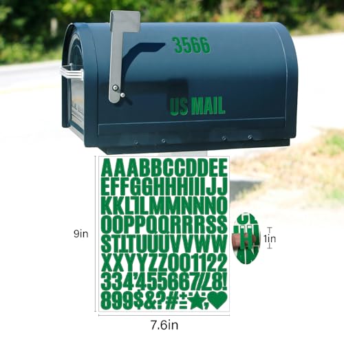 Image of 970 Pcs 10 Sheets Letter Stickers,Self Adhesive Waterproof 1 Inch Mailbox Numbers Vinyl Stickers,Alphabet Decals for Water Bottle,Window,Door,Classroom,Car,Laptop,Scrapbook (Green, 1 Inch)