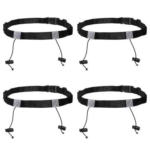 CHGCRAFT 4 pcs Triathlon Running Belt Number Belt Adjustable Polyester Stay Belt Running Bib Holder for Marathons and Racing, Black, 33.07x 5.71x 0.45inch
