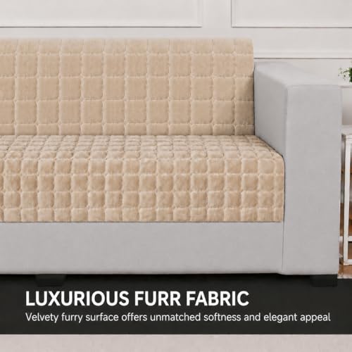 Image of STITCHNEST 'Haven Soft Series' 1 Seater Sofa Cover | Full Coverage Sofa Cover| Premium Velvet Fabric, Washable & Durable Furniture Cover for Modern Living Rooms