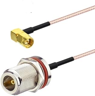 3-Pack SMA Male Right Angle to N Type Female Bulkhead RG316 Pigtail Cable 30cm