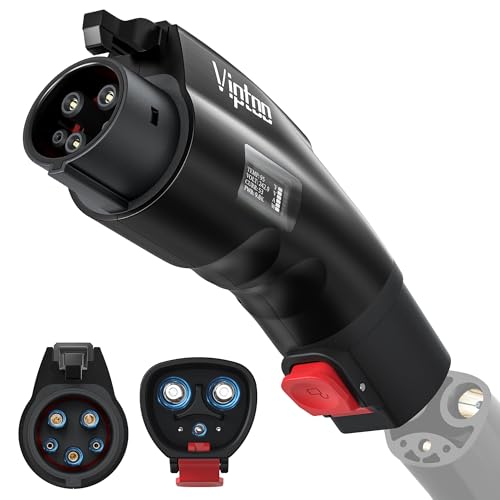 Adapter for Tesla to J1772 Charger with Screen Display [Only to J1772], 60Amp 250V Convertor with Press-Lock, Compatible with Tesla High-Powered Connectors, Destination/Mobile Chargers