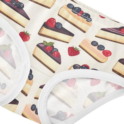 ZZKKO Fruit Cheese Cake Girls Underwear Toddler Panties for Girls Comfort Brief Size 2-8T3