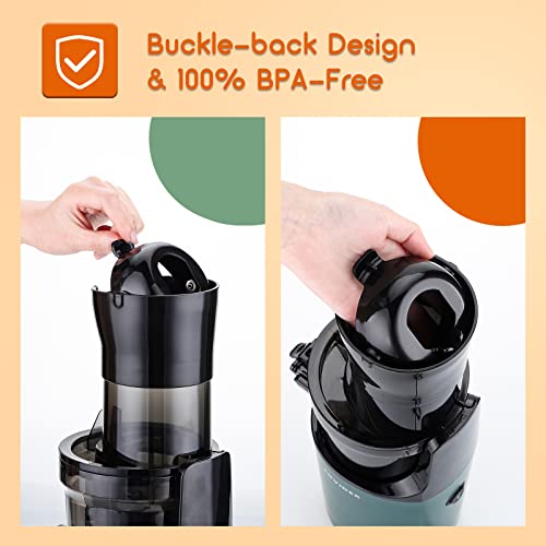 Slow Masticating Juicer Machine-Sovider Up To 92% Juice Yield Compact Masticating Juicer, Reverse Function Easy Clean With Brush Pulp Measuring Cup Cold Press Juicer For High Nutrient Fruits Vegetables #TOP7