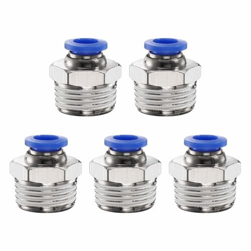 HARFINGTON 5pcs Push to Connect Fitting 8mm Tube OD x 1/2