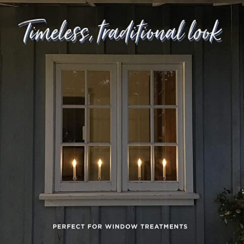 Enchanted Spaces Set Of 10 Flameless Ivory Window Candles With Removable Bronze Candle Stands, 20 Aa Batteries, Remote Control, Daily Timer, Window Suction Cups, Battery Operated Led Light #TOP4