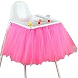 Mesa De Comedor De La Fiesta De Cumpleaños Falda De Ropa Fiesta Tul Baby Shower Decoración Silla Trona Tutu Tutu Deco Azul Plata Rojo Rosa Violeta Blanco Negro Oro